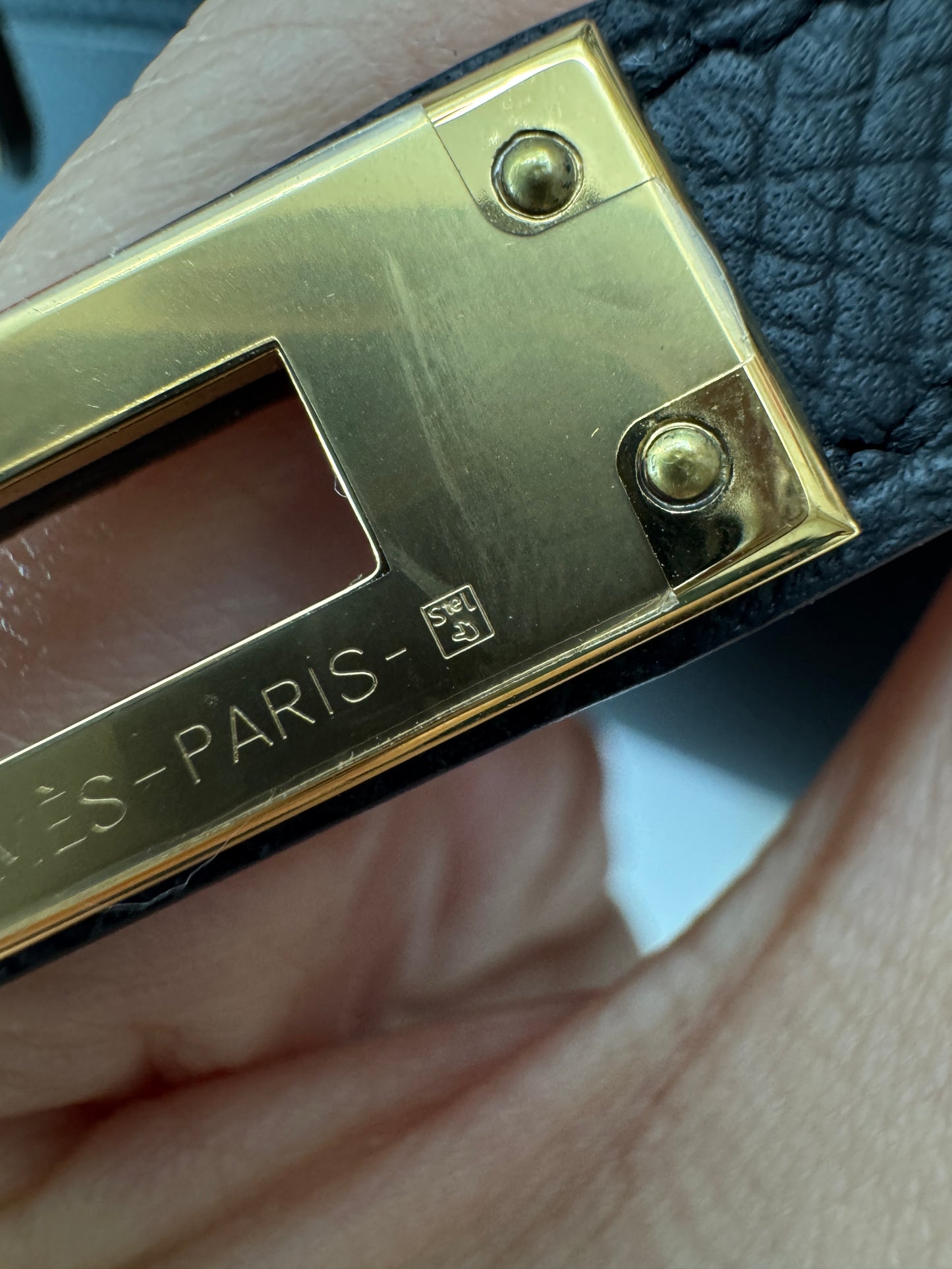 HERMES Mini Kelly II 黑金 Epsom Noir GHW