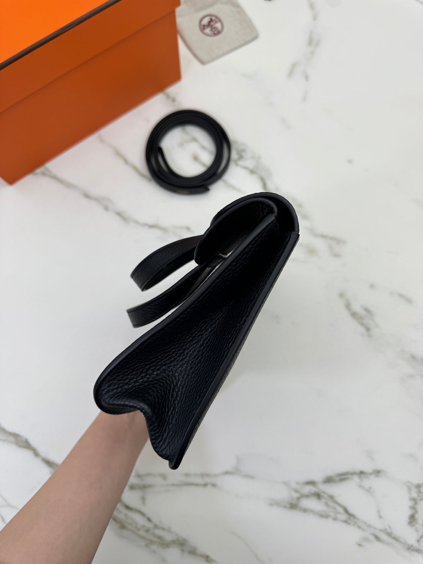 HERMES Halzan 25 黑金 Noir TC GHW