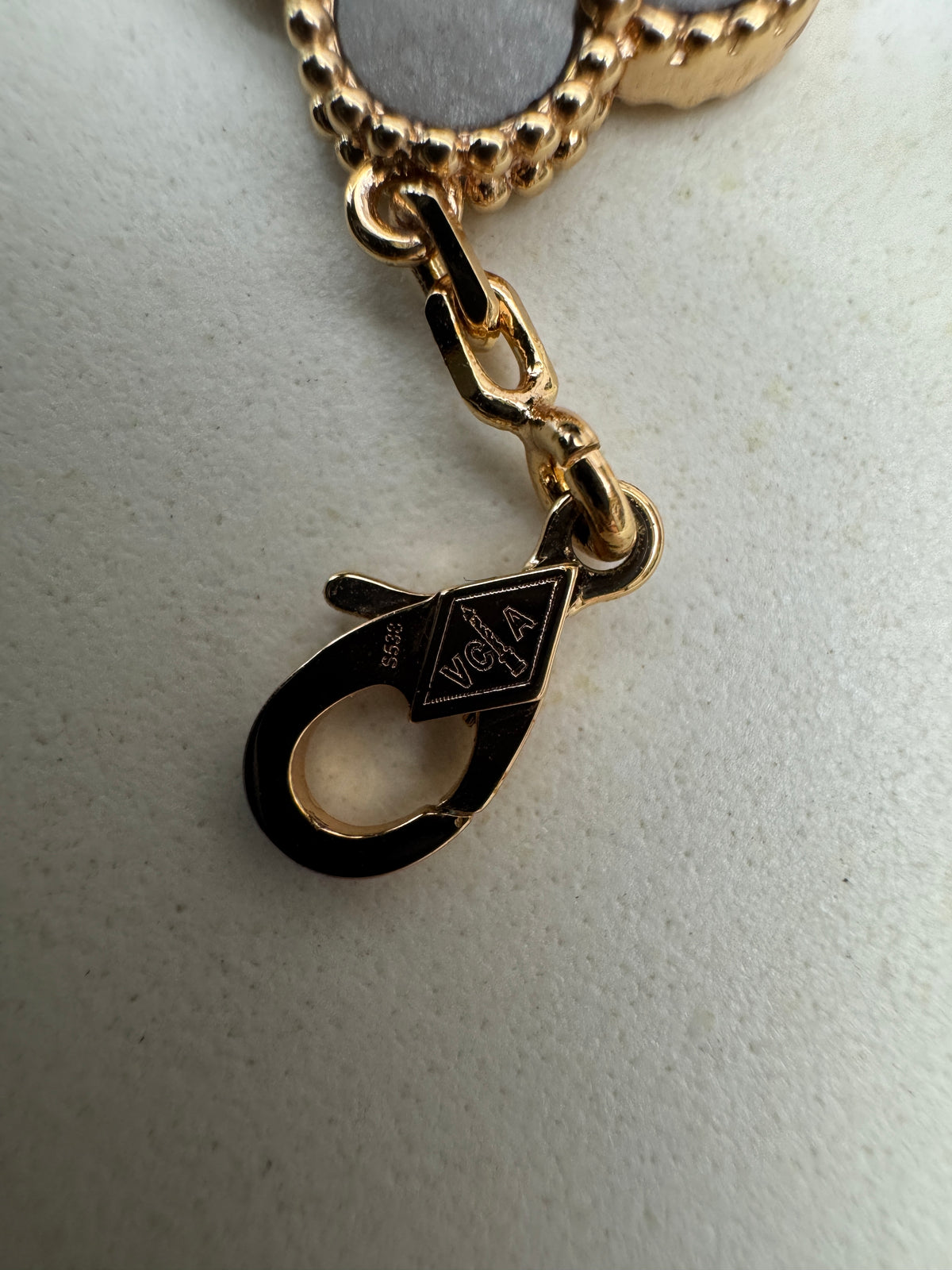 VCA Vintage Alhambra 銀耀石 玫瑰金手鏈