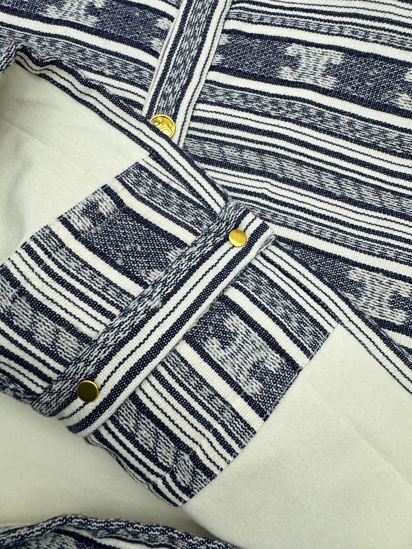 CElLINE 凱旋門Logo橫紋外套