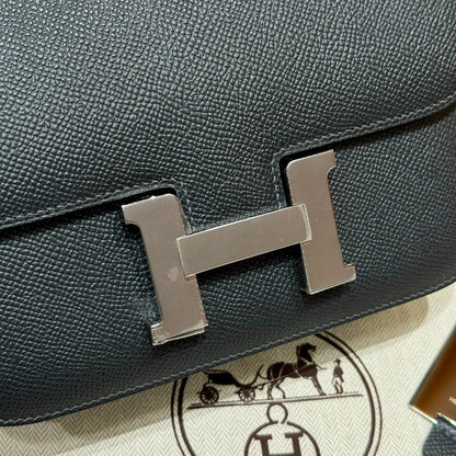 HERMES Mini Constance 鏡子款 黑銀 Epsom