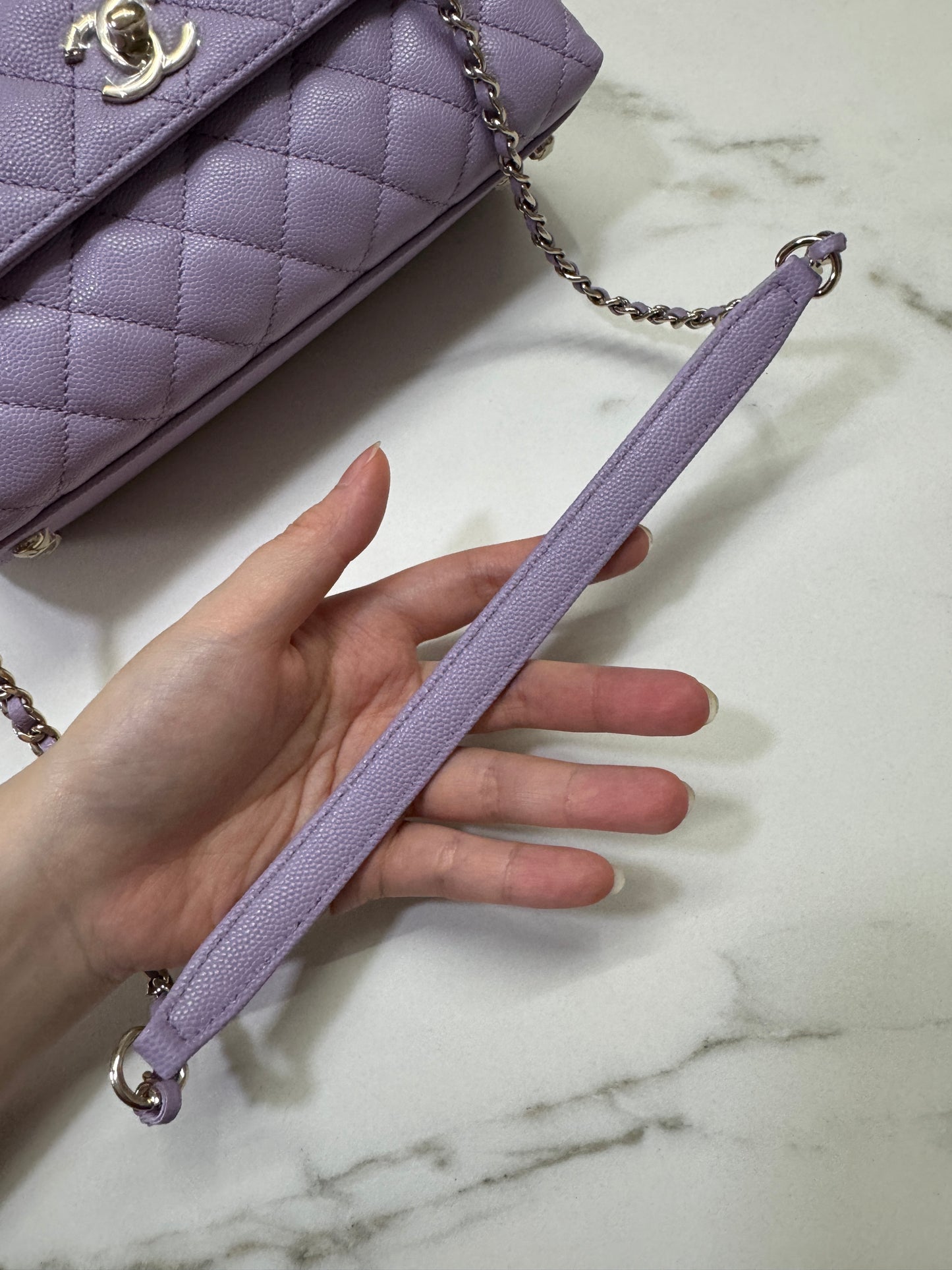 CHANEL Coco Handle 24P紫色 Small