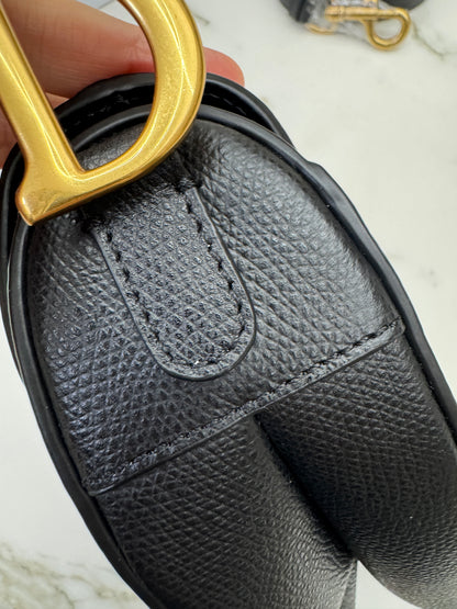 DIOR Saddle Small 黑色掌紋皮 Black Calfskin