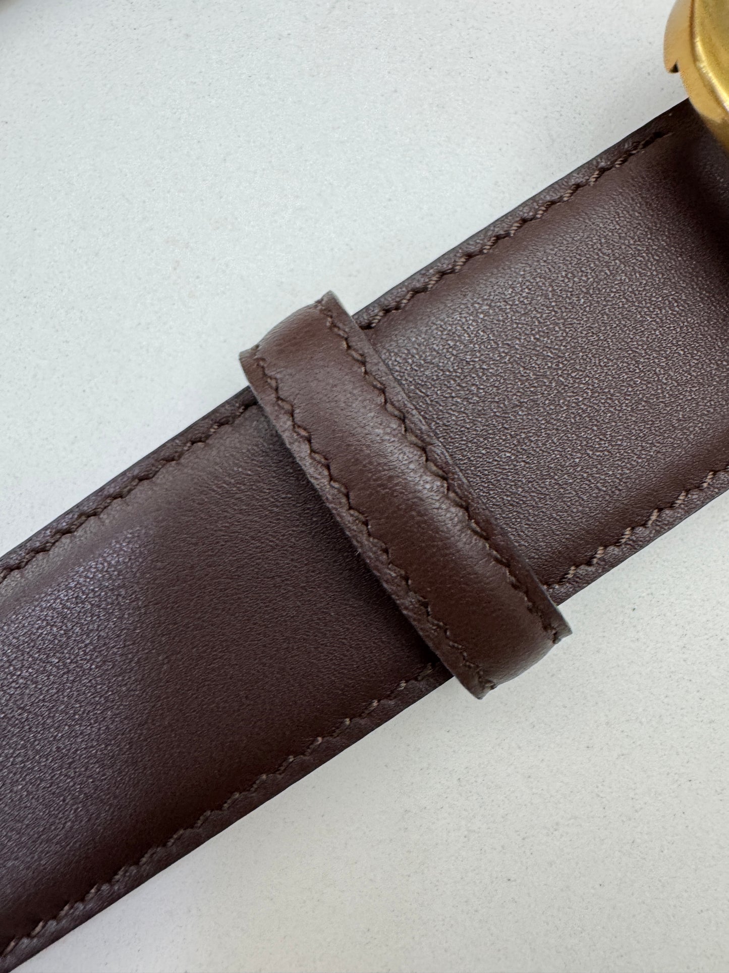 MIU MIU Belt 皮帶 石楠木色金扣