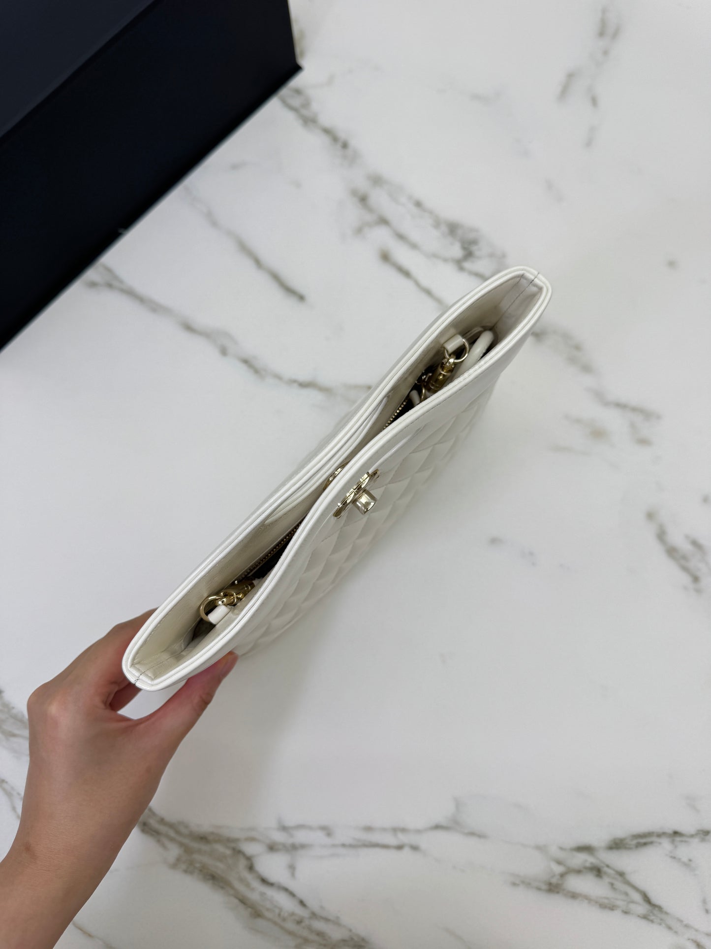 CHANEL Mini 31Bag 油蠟羊皮 白色 新版