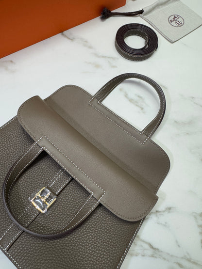 HERMES Halzan 25 大象灰金扣