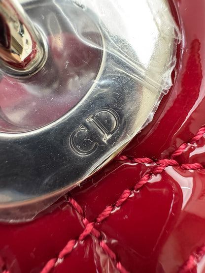 DIOR Mini Lady Dior 漆皮Cherry Red Shinny Calfskin