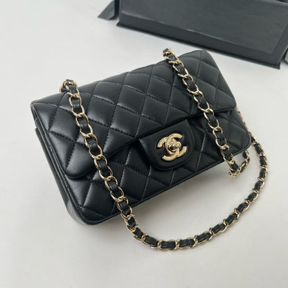 CHANEL CF20 黑色羊皮 金扣