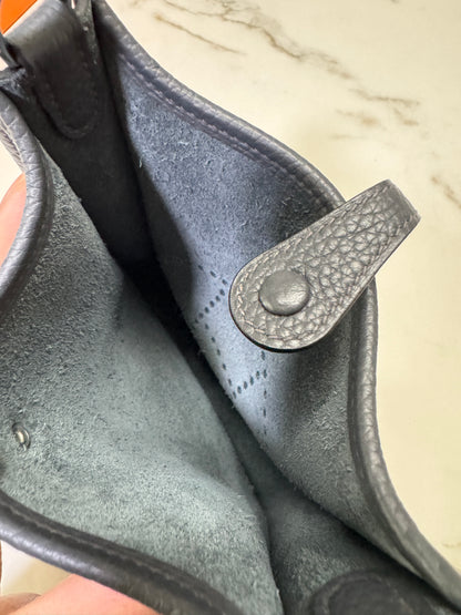 HERMES Mini Evelyn 石板灰銀扣 85 Ardoise PHW