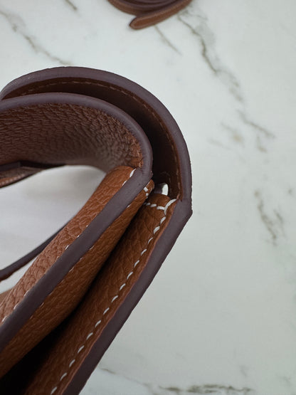HERMES Halzan 25 金棕色金扣 TC Gold GHW