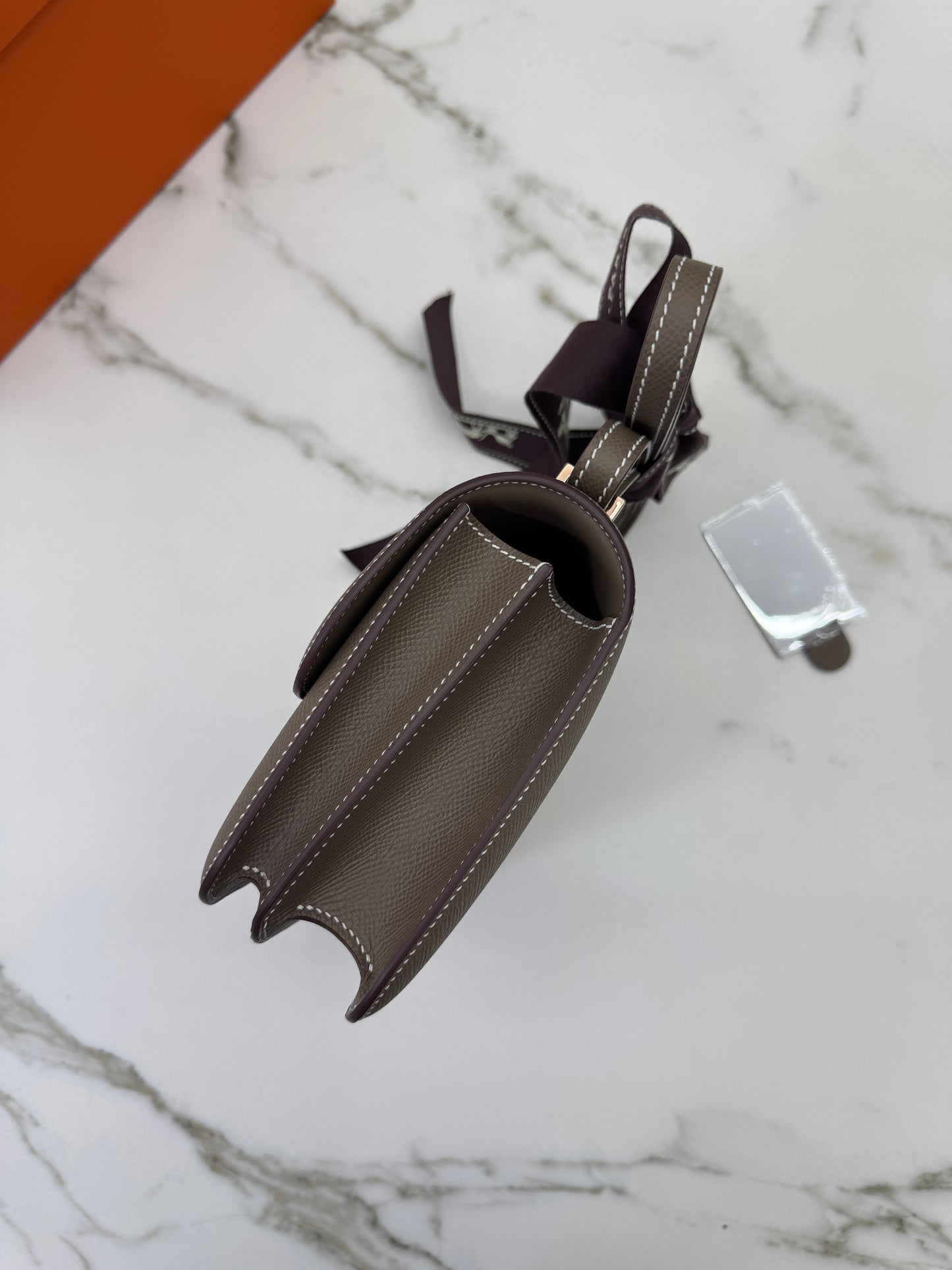 HERMES Mini Constance 大象灰 Epsom 玫瑰金扣