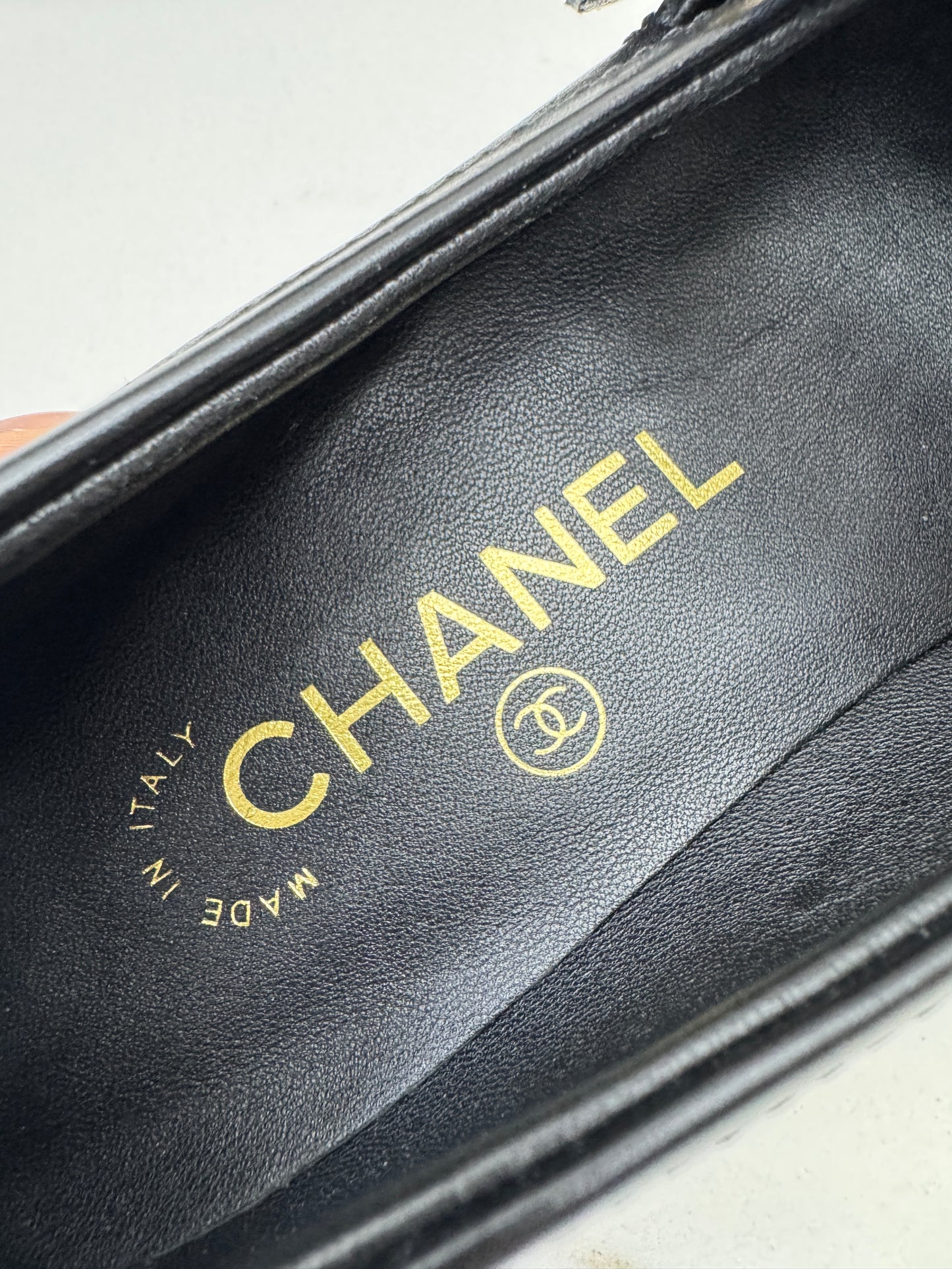 CHANEL 25K T字厚底樂福鞋