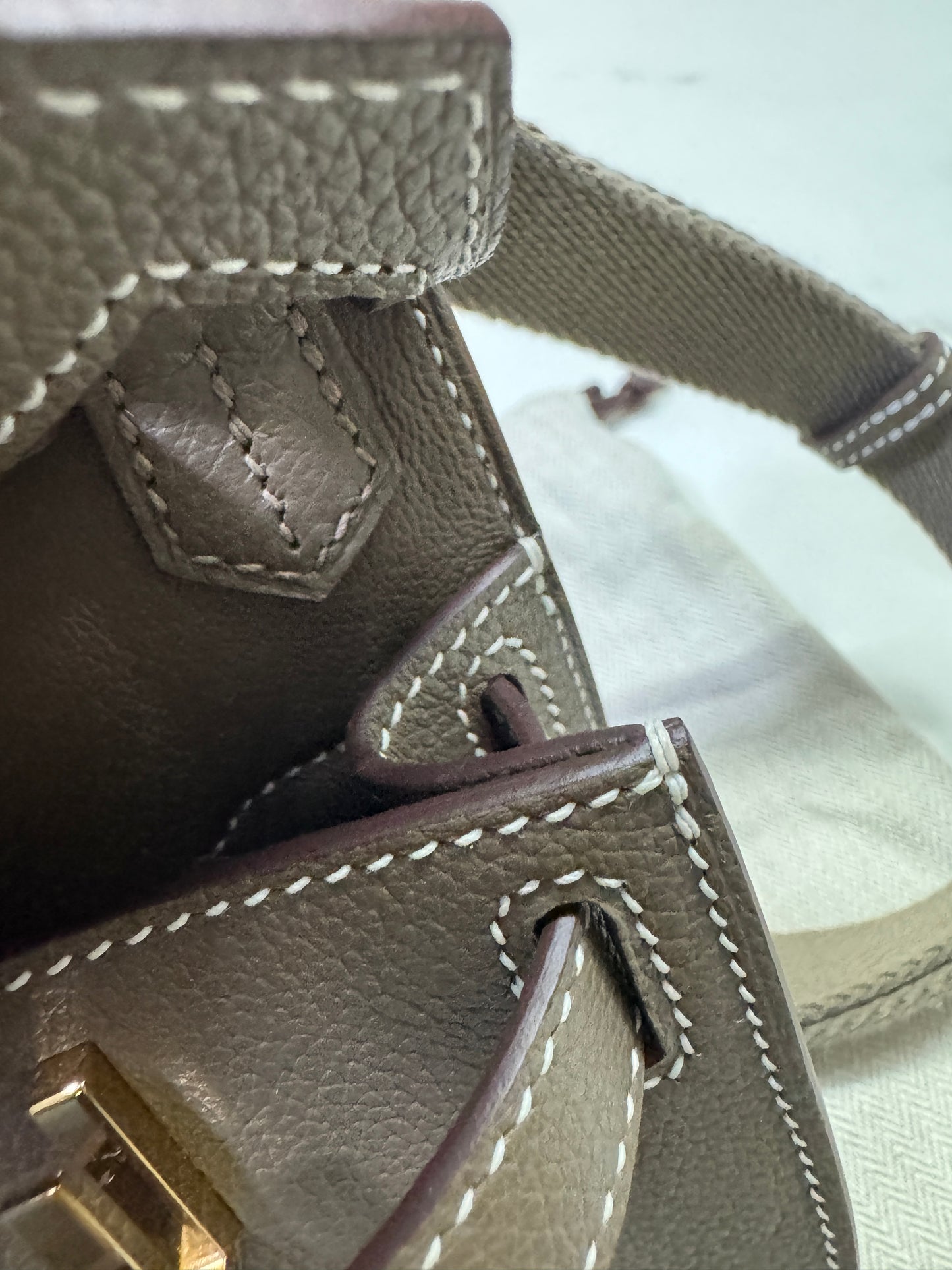 HERMES Jypsiere Mini 大象灰 金扣 evercolor 18 etoupe GHW