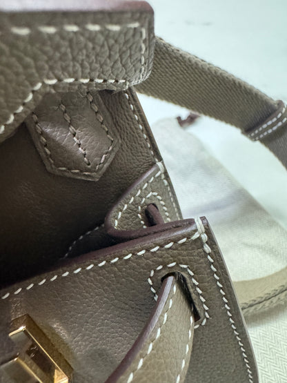 HERMES Jypsiere Mini 大象灰 金扣 evercolor 18 etoupe GHW