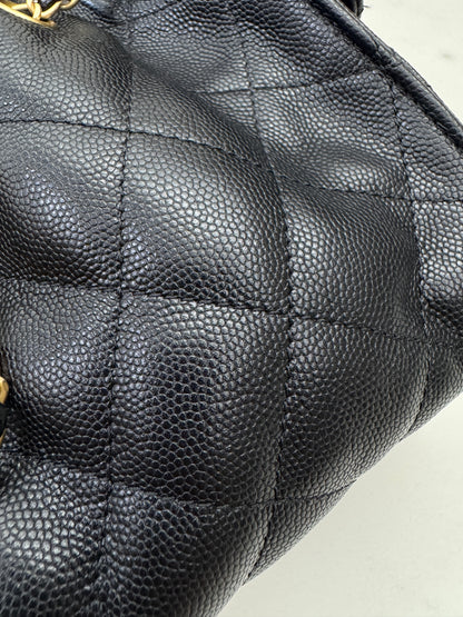 CHANEL Mini 25 Bag 黑色荔枝皮 金扣 Caviar Calfskin GHW