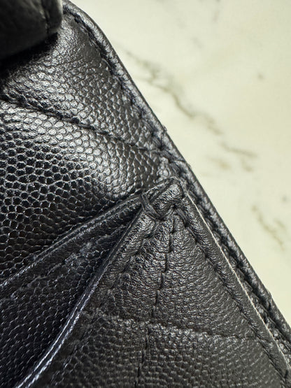 CHANEL 25Bag Small 黑銀小號 荔枝牛皮 Caviar Calfskin