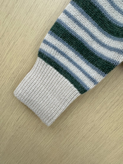 LORO PIANA Baby Cashmere Fobello Stripes Cardigan Green