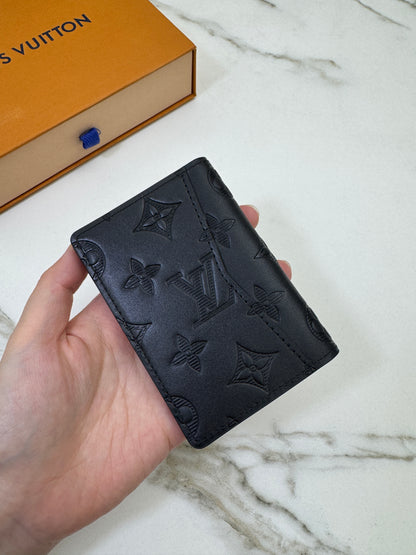 LV Pocket Organizer 黑色滑皮款Monogram Shadow