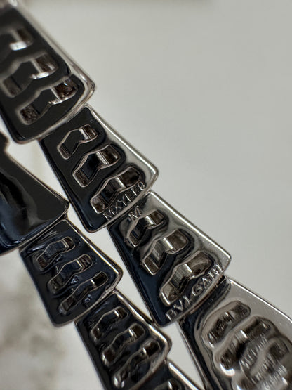 BVLGARI Serpenti 滿鑽手鐲 白金色