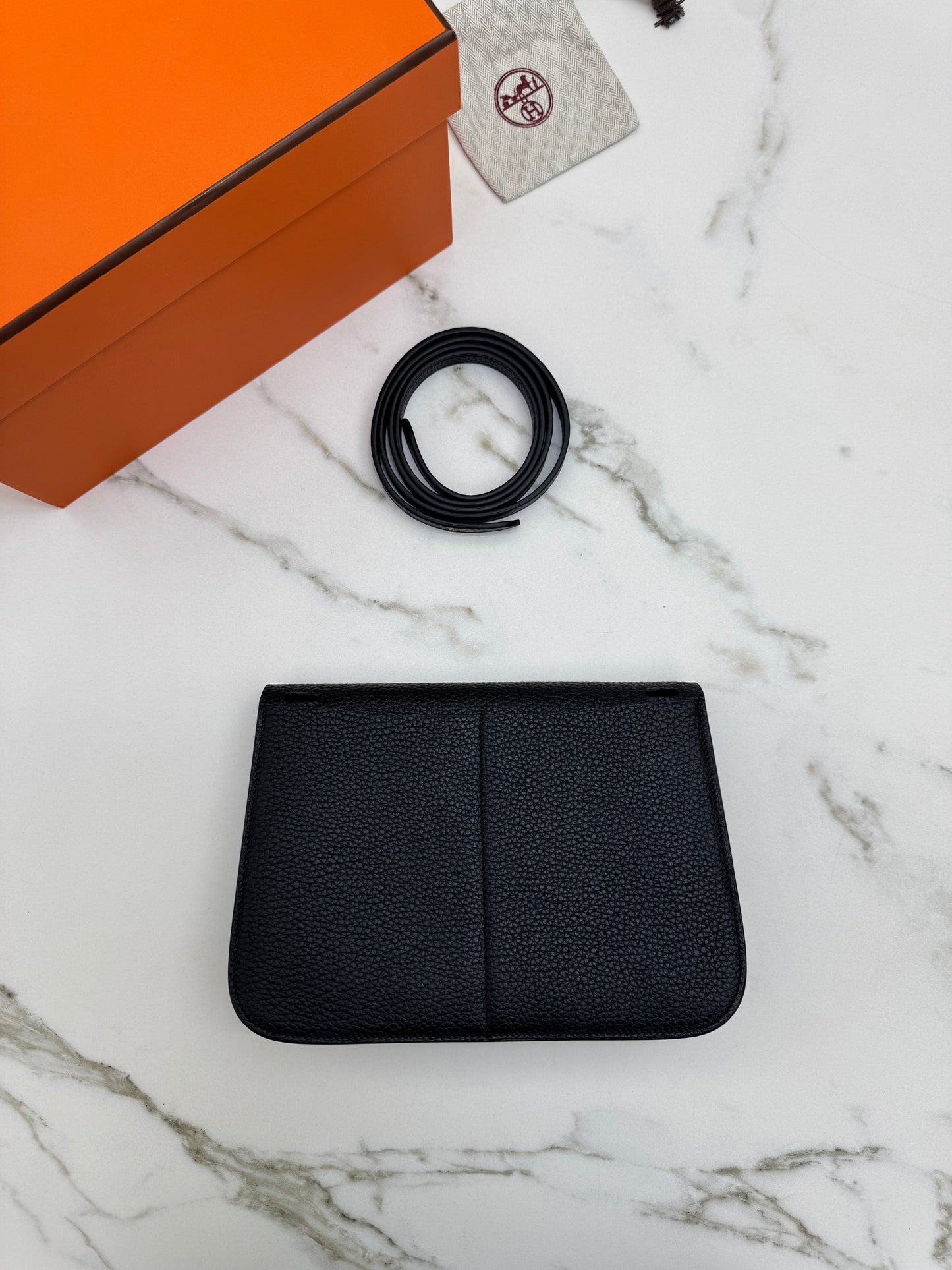 HERMES Halzan 25 黑金 Noir TC GHW