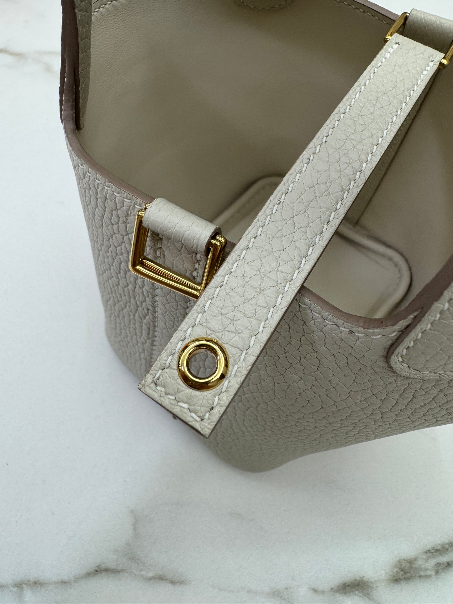 HERMES Picotin Lock 14 奶昔白金扣 TC Craie GHW
