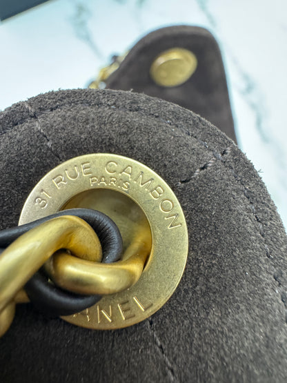 CHANEL 25Bag 麂皮深棕色 Small