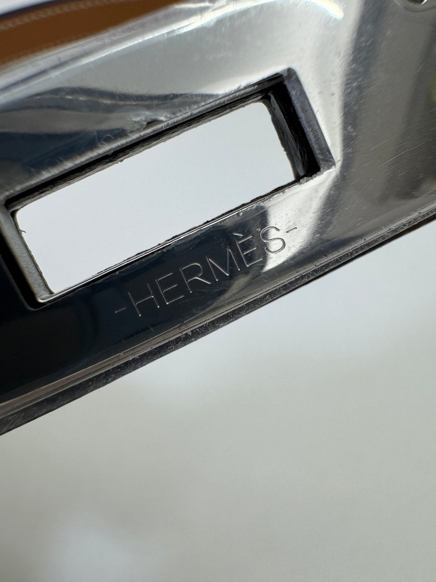 HERMES Kelly Belt 大象灰銀扣（手縫蠟線）