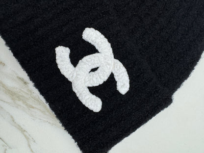 CHANEL Beanie & Scarf 糯米條針織冷帽 圍巾