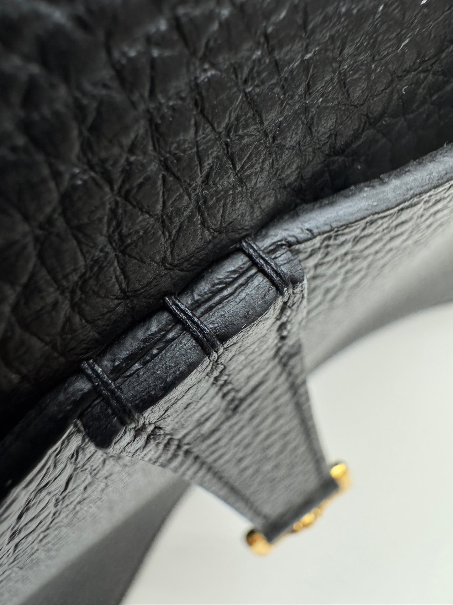 HERMES Halzan 25 黑金 Noir TC GHW