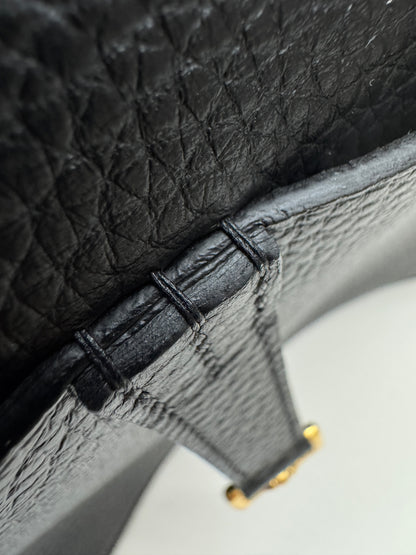 HERMES Halzan 25 黑金 Noir TC GHW