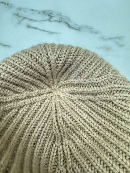 CHANEL 25B 針織羊絨帽 奶茶色