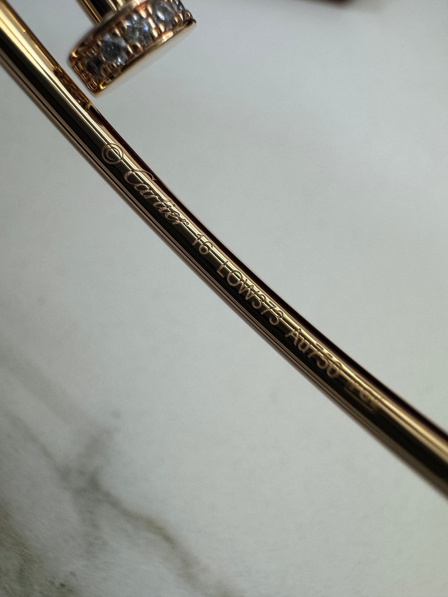 CARTIER Juste un Clou 窄版釘子手鐲 玫瑰金帶鑽