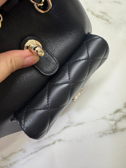 CHANEL Duma 胎牛皮 黑色 Small