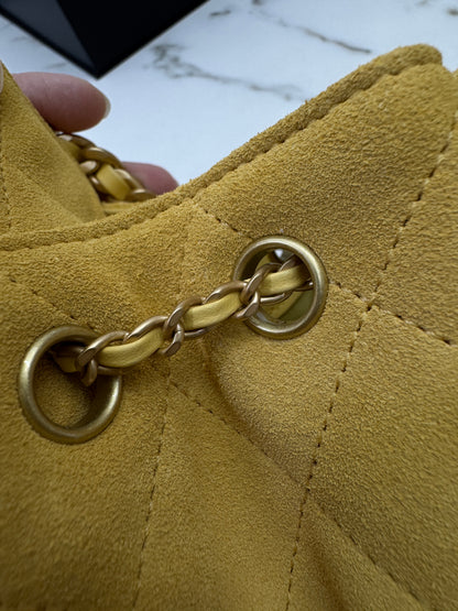 CHANEL Mini 25Bag 麂皮黃色