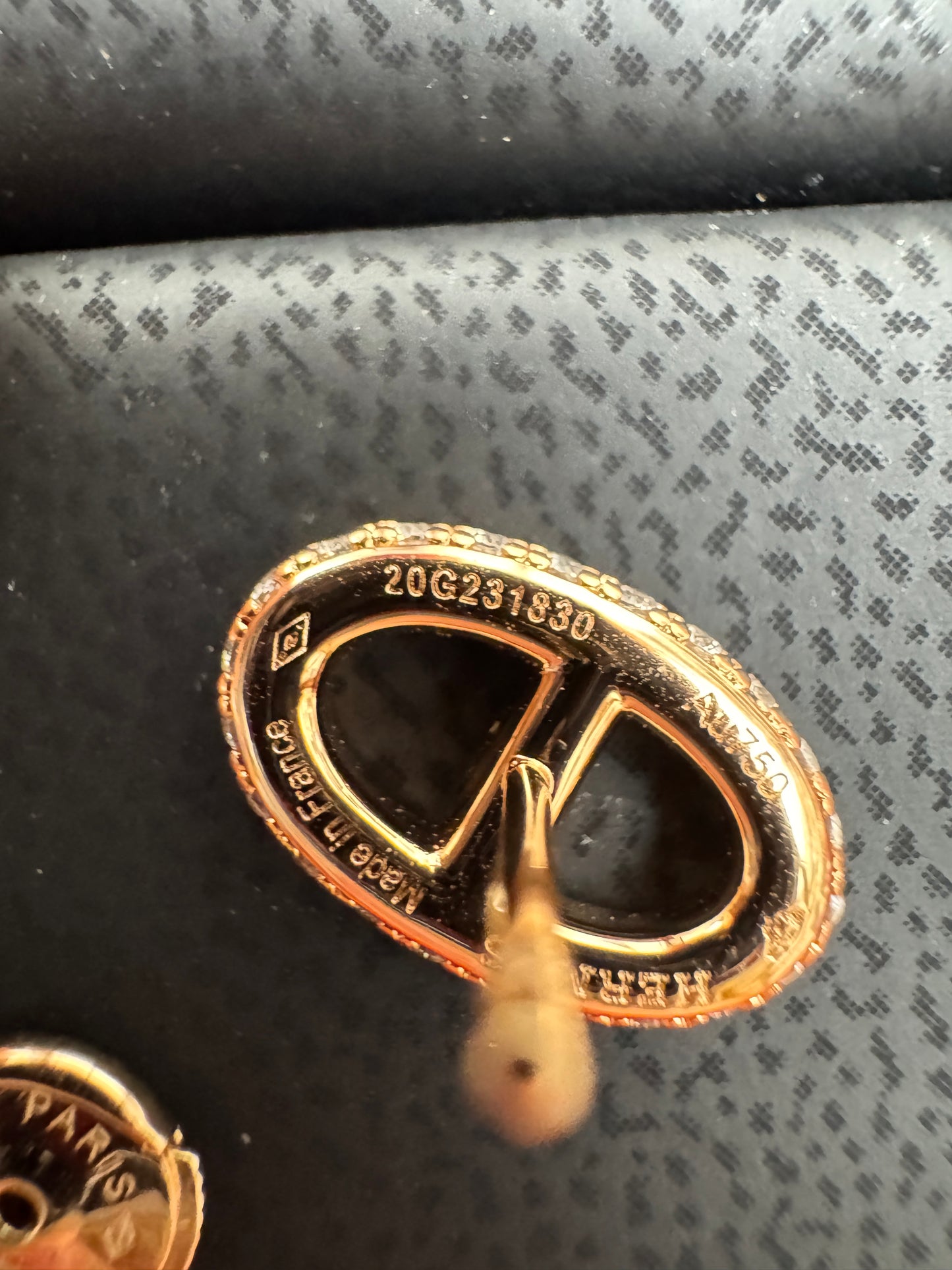 HERMES 豬鼻滿鑽玫瑰金耳環