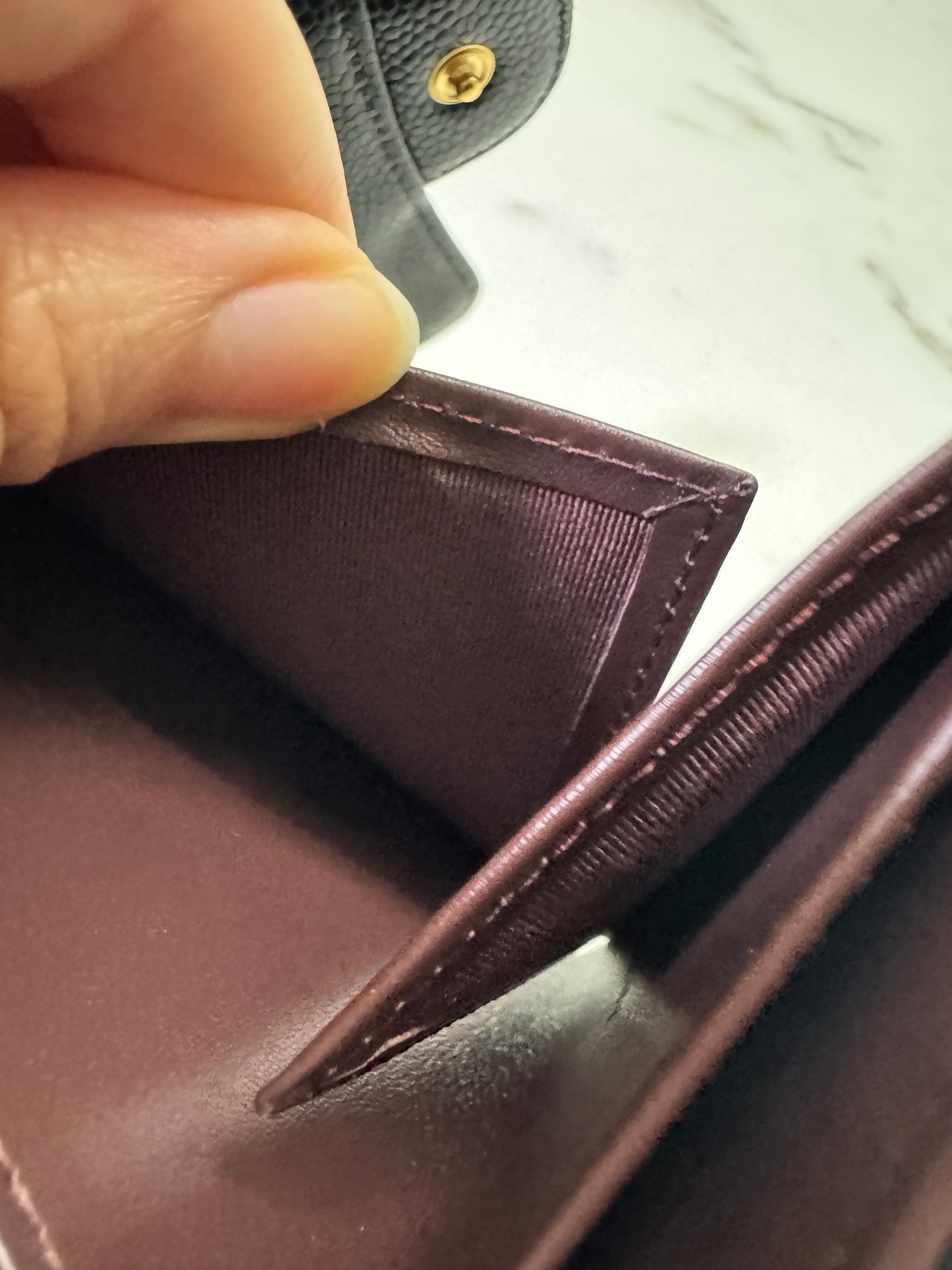 CHANEL CF三摺錢包 黑金牛