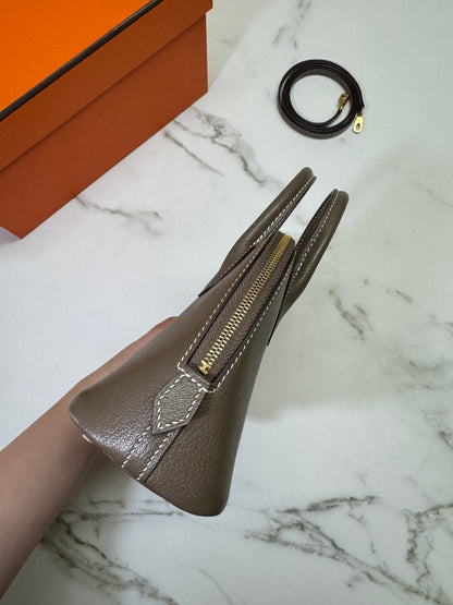 HERMES Mini Bolide 大象灰山羊皮 金扣