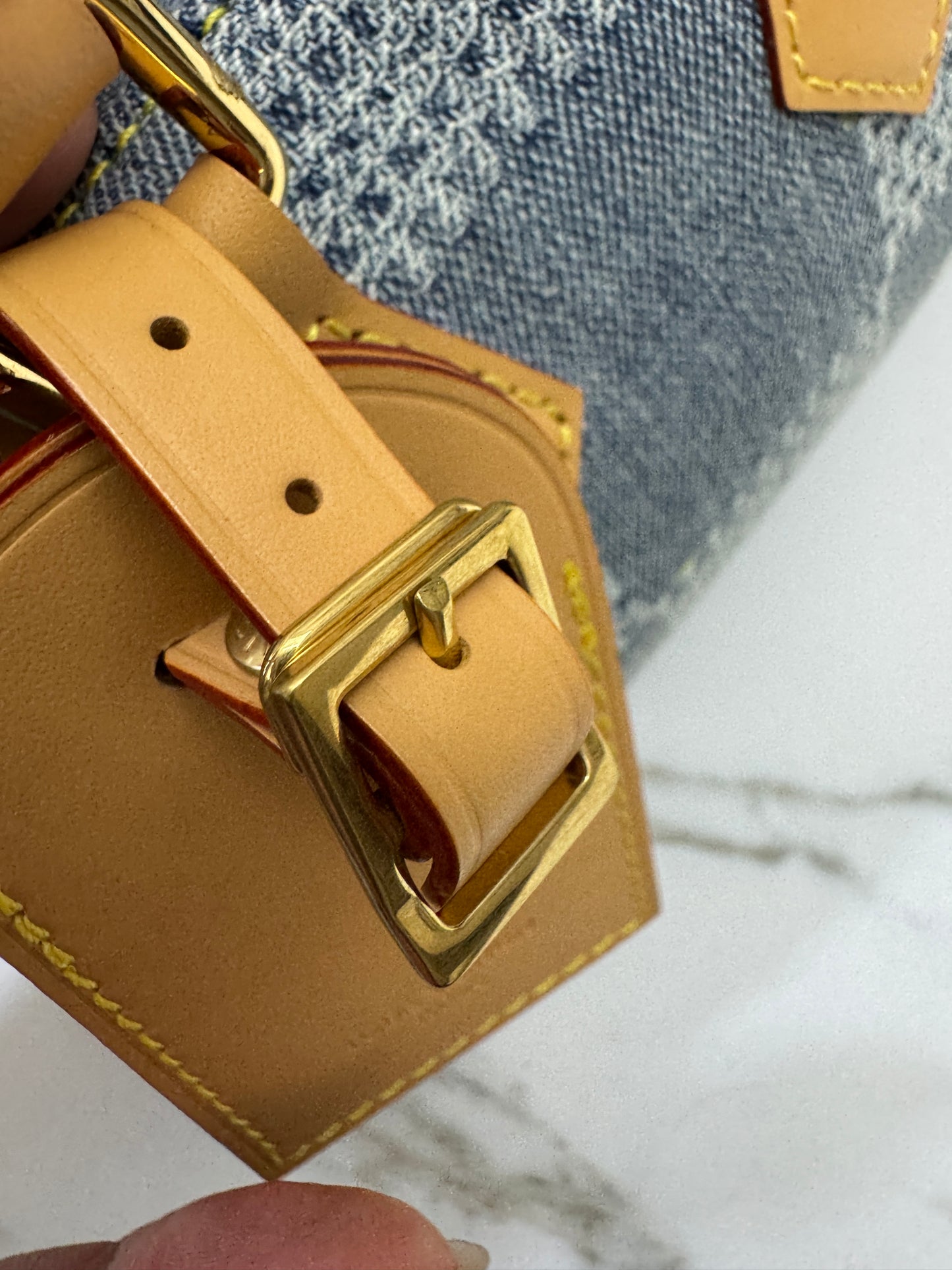 LV Nano Speedy 棋盤格牛仔