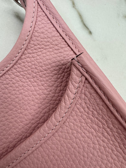 HERMES Evelyne 23 櫻花粉銀扣 3Q Rose Sakura PHW