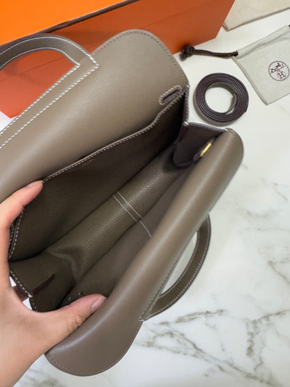 HERMES Halzan 25 大象灰金扣