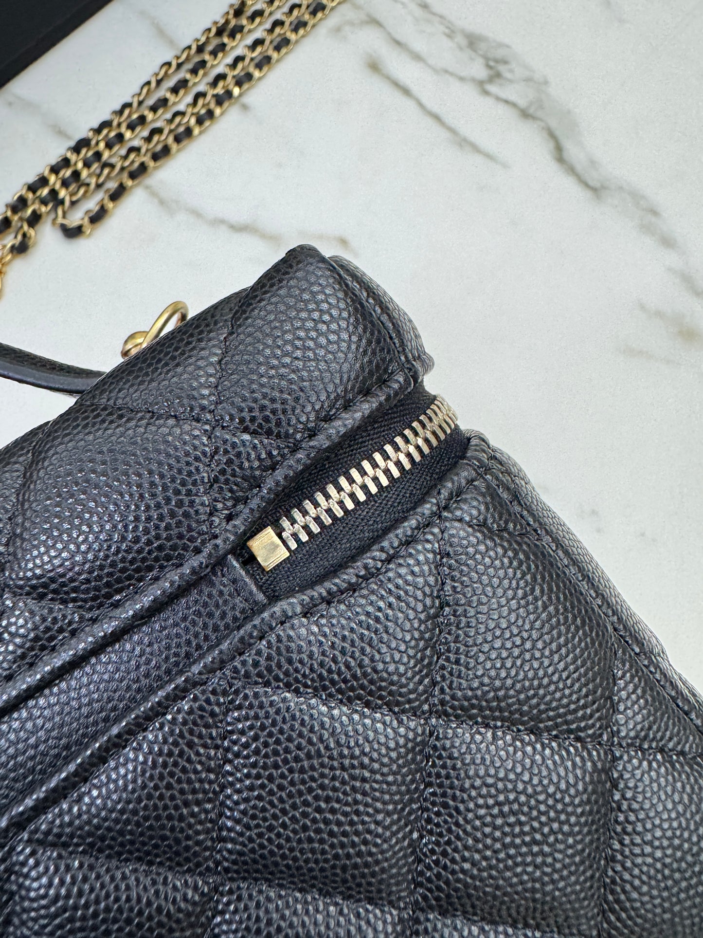 CHANEL 25P 拉絲金扣 LP盒子包