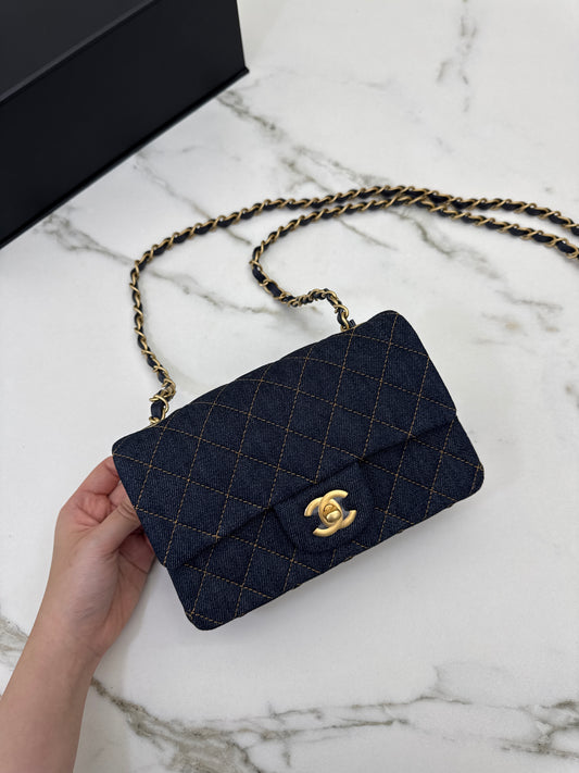 CHANEL 26P 深藍牛仔 Mini CF20