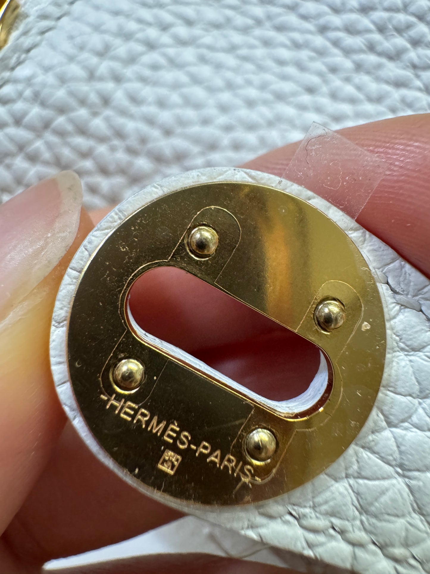 HERMES Mini Lindy II 純白色TC 金扣 GHW