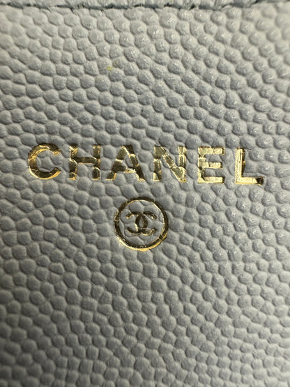 CHANEL 經典卡包 23P寶寶藍 銀扣