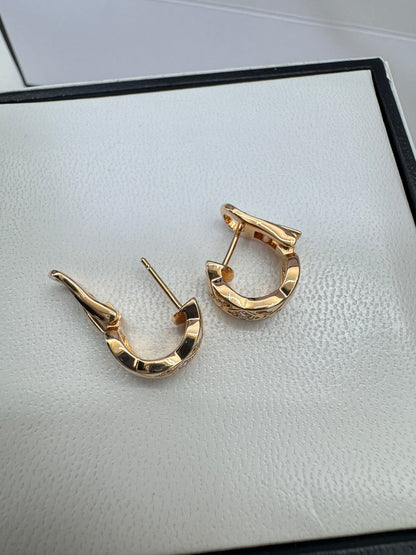 CHANEL Coco Crush 碎鑽耳環 玫瑰金