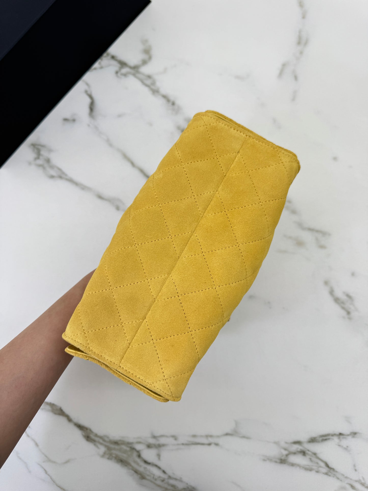 CHANEL Mini 25Bag 麂皮黃色