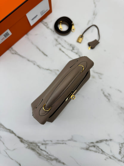 HERMES Kelly 25 斑鳩灰金扣 內縫 Togo 81 Gris Tourterelle GHW