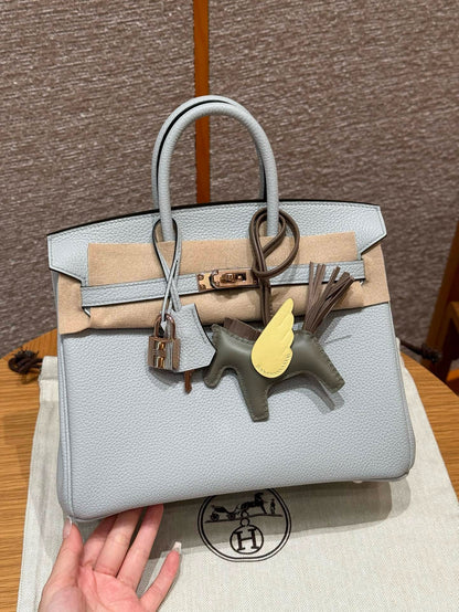 HERMES Birkin25 聖杯藍 玫瑰金扣 togo 08