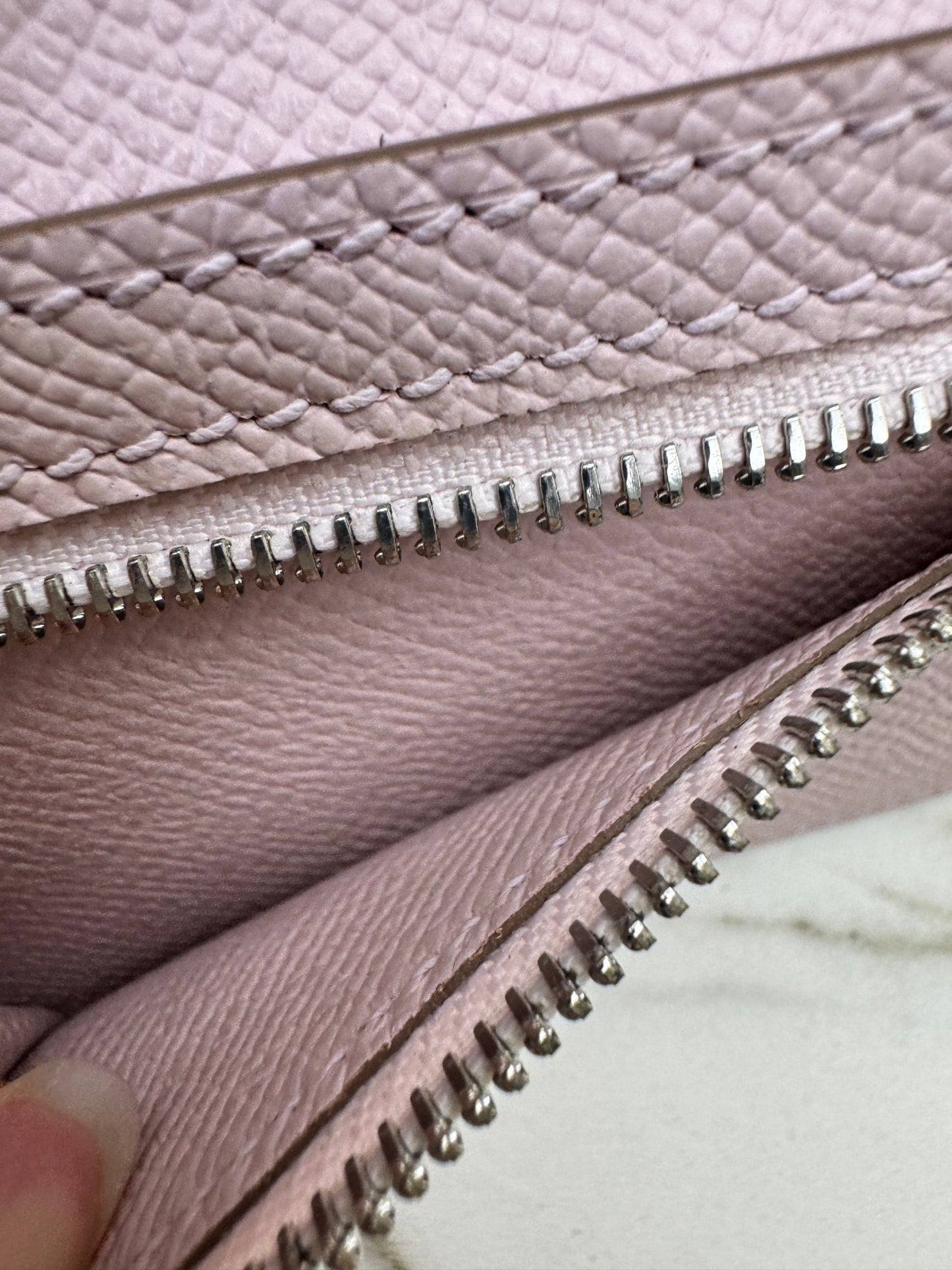 HERMES Bearn Wallet 三摺錢包 夢幻紫銀扣 Epsom Mauve Pale PHW