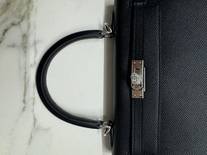 HERMES Kelly 25 黑銀 Epsom Noir